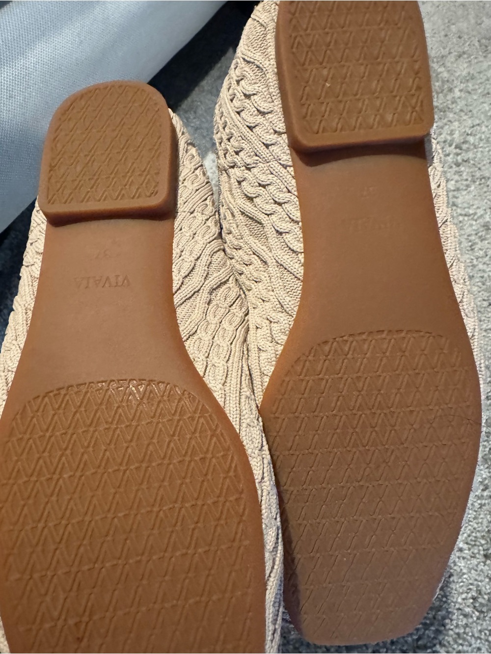 Ivana Knit Lace-Up Ballet Flats in Taupe - Picture 5 of 6